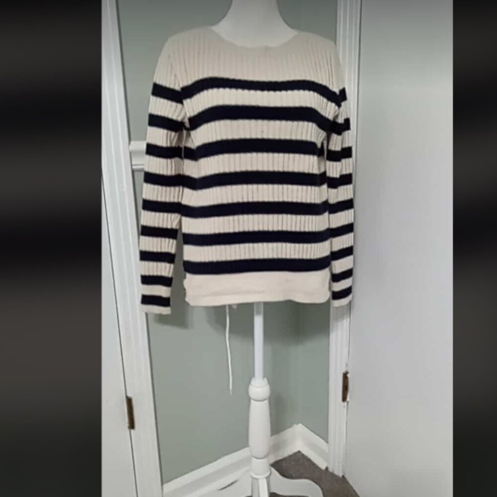 Madewell Striped Merino Wool Textured Sweater Sz S